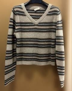 BRUNELLO CUCINELLI Vネック ボーダーニット