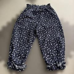 キッズ ロングパンツ ネイビー 花柄 フリルのサムネイル