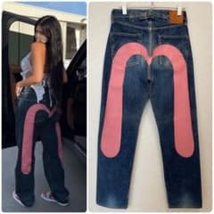 EVISU No.2 Lot.2504 W29×L35 ピンク大黒 ビッグカモメ - メルカリ