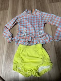 女の子用 セパレート水着 チェック柄 フリルのサムネイル
