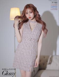 ROBE de FLEURS チョーカー風ツイードドレスのサムネイル