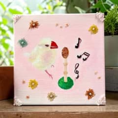 一点もの　手書き原画　文鳥　ハンドメイド　鳥グッズのサムネイル