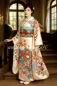 ◇古典柄◇金彩加工◇秀品◇牡丹桜紋◇雪輪◇振袖フルセット - メルカリ