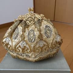 ビーズ刺繍ゴールドパーティーバッグのサムネイル