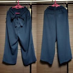 UNIQLO ワイドパンツ ネイビー XLのサムネイル
