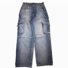 PHAT FARM デニムカーゴパンツ W34 バギー Y2K B系 古着のサムネイル