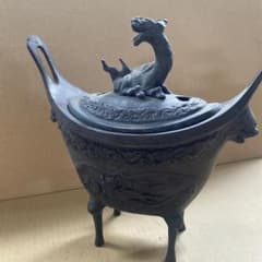 香炉 龍の摘み 四足香炉 - メルカリ