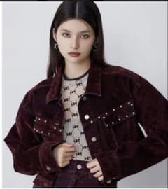 MURUA スタッズ付きデニムジャケット ボルドーのサムネイル