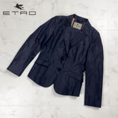 美品 ETRO シルク テーラードジャケット ブラック サイズ42*HD1260 美品 ETRO シルク テーラードジャケット ブラック サイズ42*HD1260