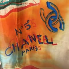 [미품]CHANEL No.5 대형 실크 스카프 샤넬 숄