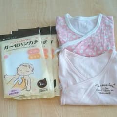 新品* ガーゼハンカチ 短肌着 セットのサムネイル