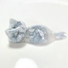 アクアマリンの猫かぶりおばけちゃん形オルゴナイト☆ オルゴナイト 猫 アクアマリン - メルカリ