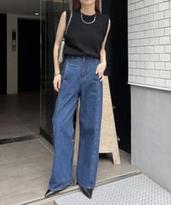 CAPRICIEUX LE'MAGE 切替ワイドストレートデニムのサムネイル