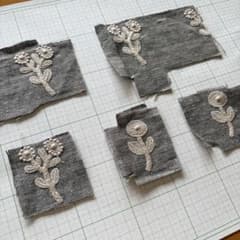 ミナペルホネン　quarted ボアコート　お花刺繍　グレー mina perhonen（ミナペルホネン） mina perhonen ta6452 quartet 総