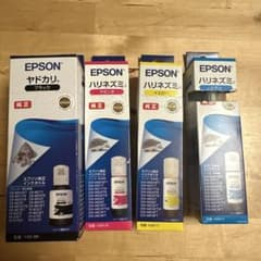 EPSON 純正インクボトルセット 4色（シアンのみ開封ほんの少しの使用）のサムネイル