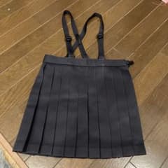 120Ａ　ネイビー プリーツスカート 調整可能ストラップのサムネイル
