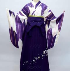 二尺袖 着物袴 フルセット 矢羽 矢絣柄 ショート丈 袴変更可能 NO26082 二尺袖 着物袴 フルセット 矢羽 矢絣柄 ショート丈 袴変更可能 NO26082