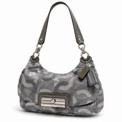 COACH コーチ ワンショルダー シグネチャー ジャガード シルバー ラメ 