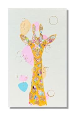 絵画　油絵　原画　動物　キリン　アート　ポップ　インテリア　プレゼント　M8 絵画 油絵 原画 動物 キリン アート ポップ インテリア プレゼント M8