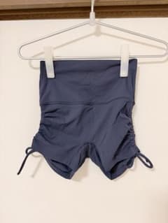 レディース ショートパンツ ネイビー ギャザーのサムネイル