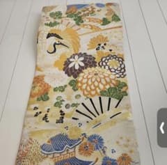 アンティーク名古屋帯 金地 鶴 牡丹 菊 リメイクにものサムネイル