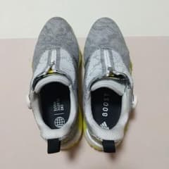 adidas BOOST ゴルフシューズ グレー/イエローのサムネイル