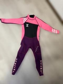 【未使用】Dive&Sail キッズ ウェットスーツ XL ピンク×紫2.5mmのサムネイル