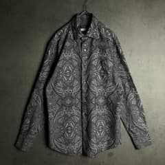 美品 ペイズリー 総柄 長袖シャツ 黒 M メンズ