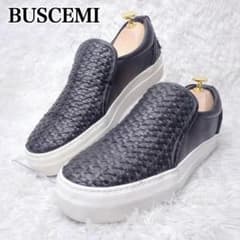 美品✨】BUSCEMI ブシェミ イントレチャート レザー スニーカー 黒 