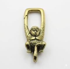 真鍮　カラビナ　動物　猿　ブラス　キーリング　アメカジ　バイカー