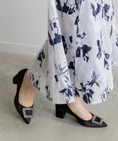 RANDA ビジューパーツチャンキーヒールパンプスのサムネイル