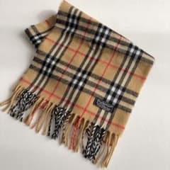 BURBERRY ノバチェック マフラー ウール ストール フリンジ イギリス製