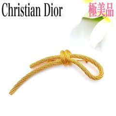 極美品✨クリスチャン ディオール ブローチ リボン ゴールド系