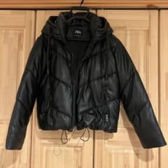 ZARA レザーダウン XS アウター - メルカリ