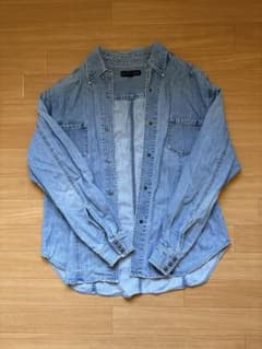 BLUE ONE デニムシャツ 長袖 ライトブルー XLのサムネイル