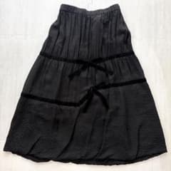 希少 COMME des GARCONSレオパードフレア リボン ロングスカート 