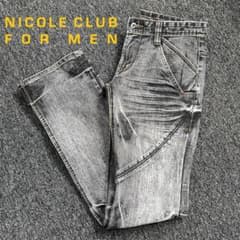 [Excellent Condition] Y2K Nicole Club for Men Vintage Processed Gimmick Denim Black Size 44
