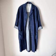 無印良品 カバーオール ロング デニム ジャケット M メンズ 羽織 インディゴのサムネイル