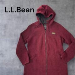 L.L.Bean レディース L ウール混 ニット フーデッドジャケット ボルド
