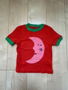 週末値下げ　misha&puff 赤 Tシャツ 月の顔　4yのサムネイル