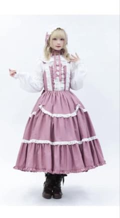 最終値下げ　シャルミエール　別珍　ジャンスカ シャルミエール クラシックドールジャンパースカートセット ピンク系