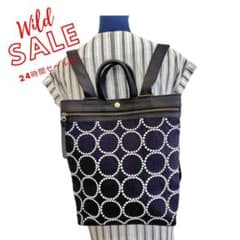 ミナペルホネン/2025tambourineタンバリンネイビー×白/牛革A4トー