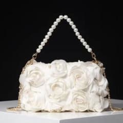 パーティーバッグ 2way 白 薔薇 結婚式 二次会 成人式のサムネイル