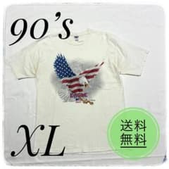 ふ*け様 訳アリ【90s】 JERZEES イーグル 星条旗 Tシャツ XL ビのサムネイル