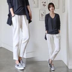 無地 シンプル L マタニティ テーパード 通 L パンツ オフィス 分丈のサムネイル