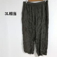No-brand wide-leg satin pants, size 3L, loose fit, green, perfect for going out.