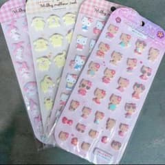 ミルキーメロウ　フェルトシール　立体シール　日焼けキティ　マイメロ　プリン