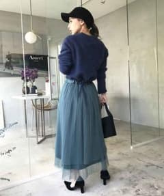 （値下げ）ameri vintage プリーツ　チュール　ロングスカートのサムネイル