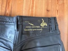 aero レザー革パン　ストレート　黒　31のサムネイル