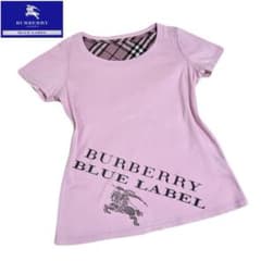バーバリーブルーレーベル ホースロゴ ノバチェック Tシャツ ピンクY2K